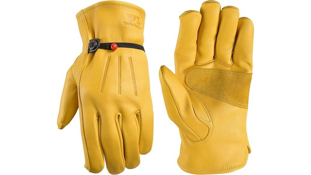 leather gloves with adjustable wrist