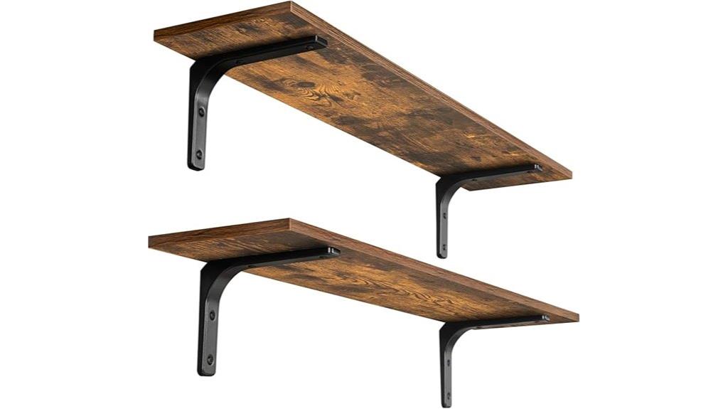 long wall shelves set