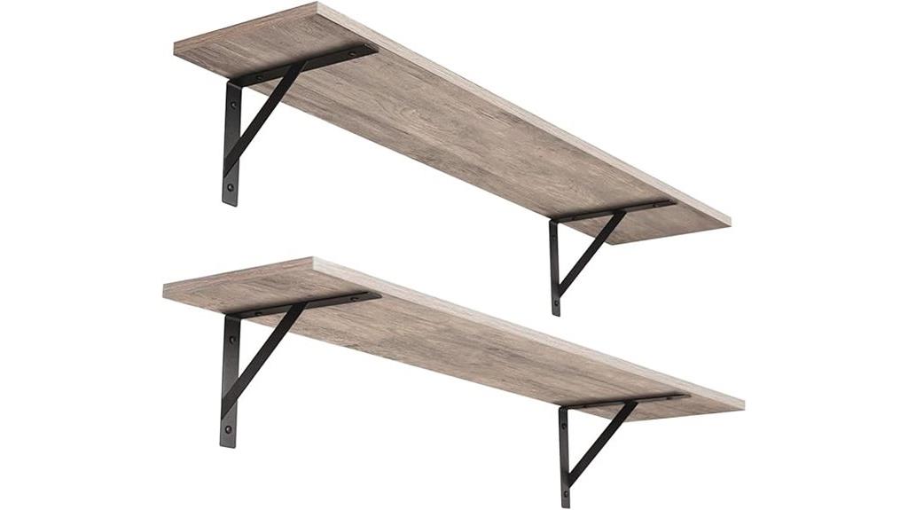 long wall shelves set