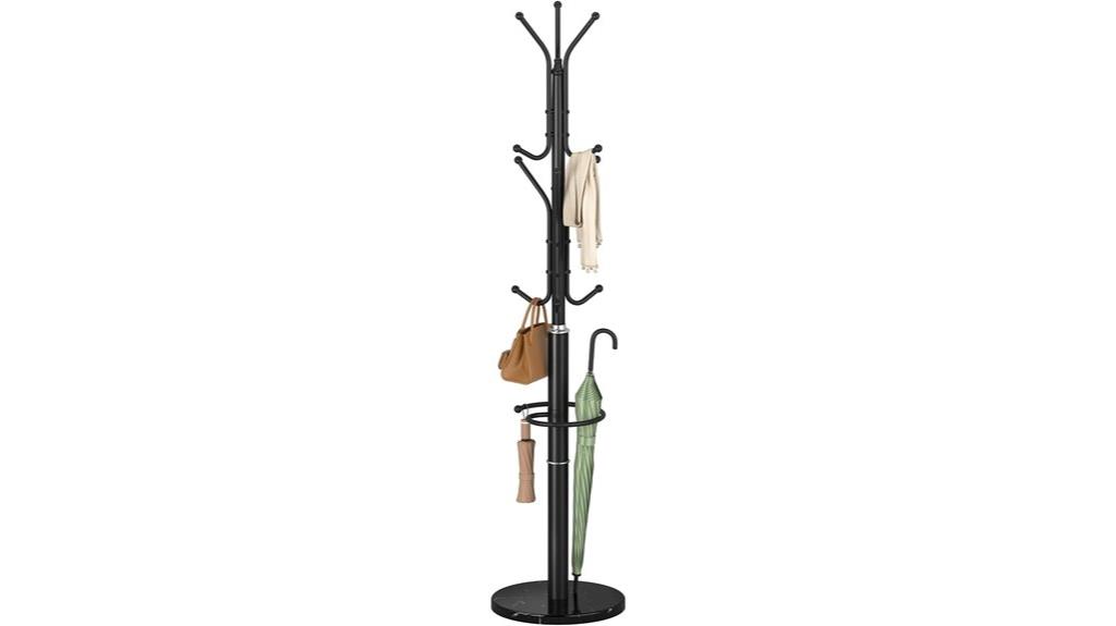 marble based metal coat rack