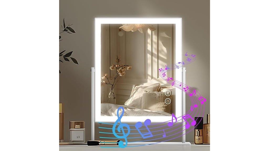 mirror with lights speaker