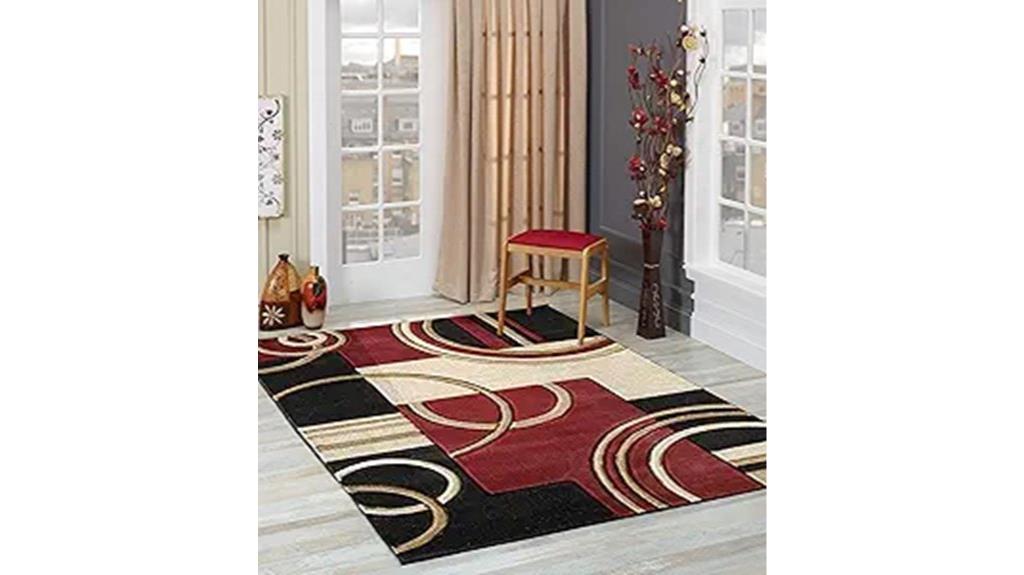 modern dark red rug