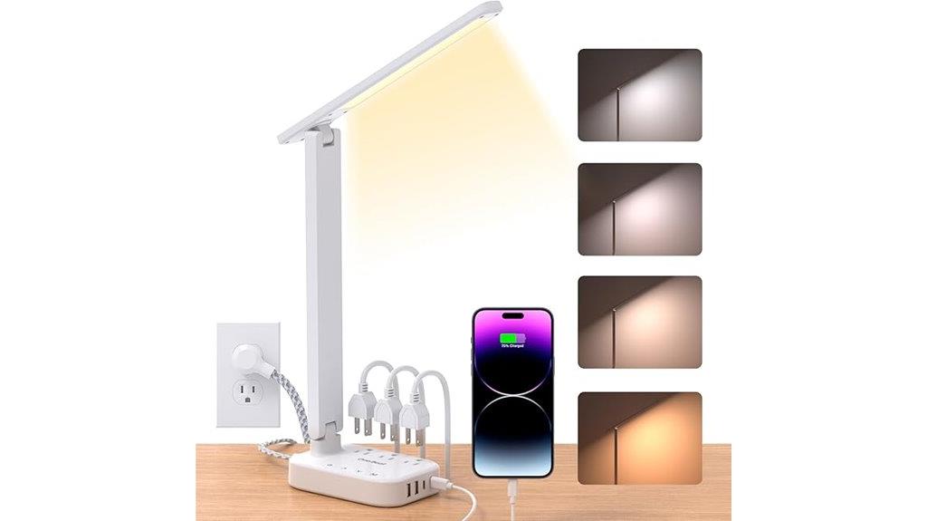 multi outlet led desk lamp