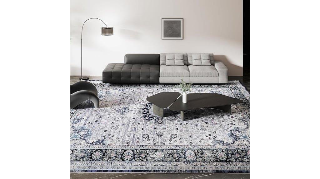 neutral vintage floral rug