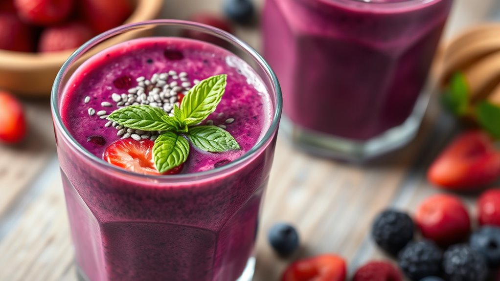 nutrient rich berry chia smoothie