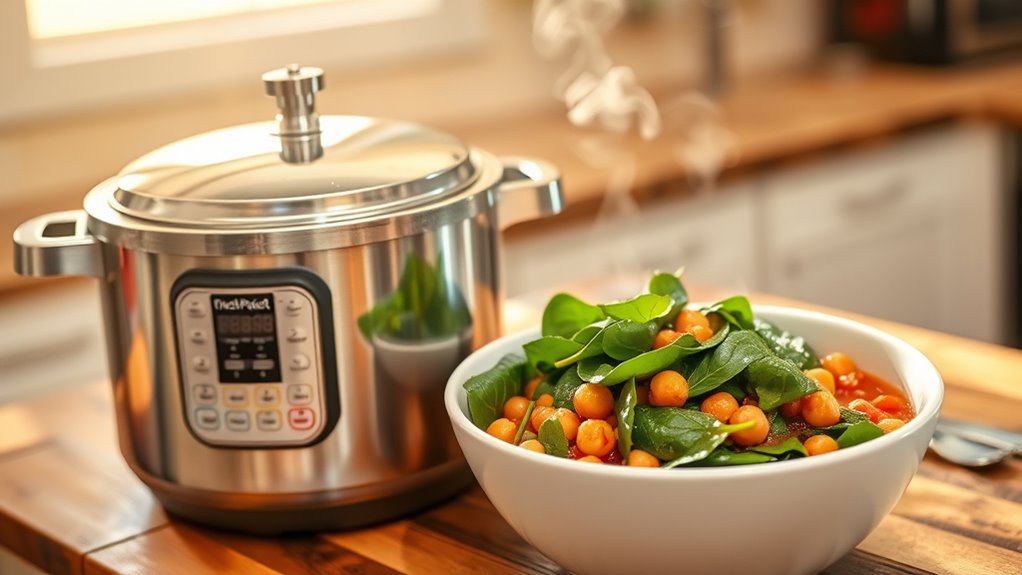 nutritious chickpea spinach stew