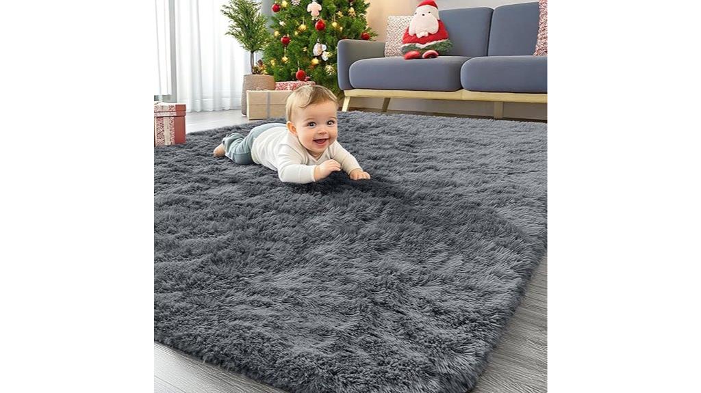 olive green shag rug
