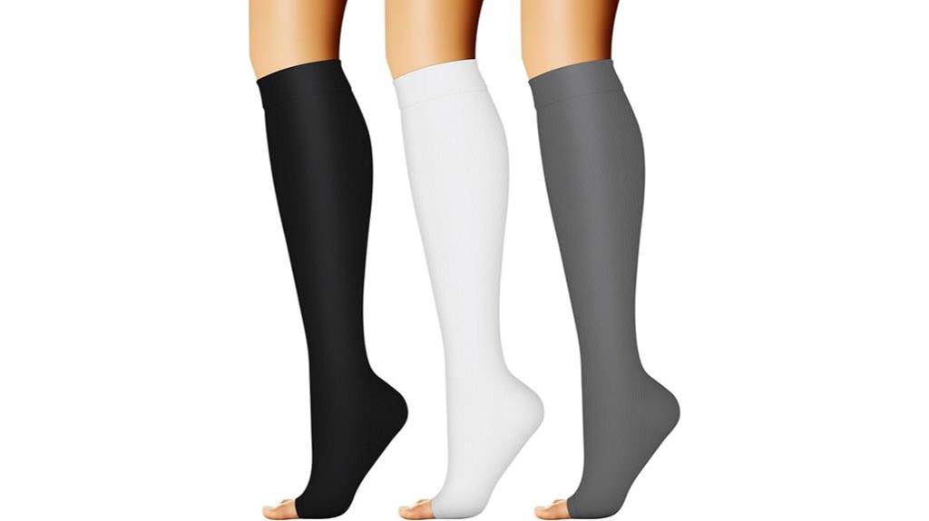 open toe compression socks