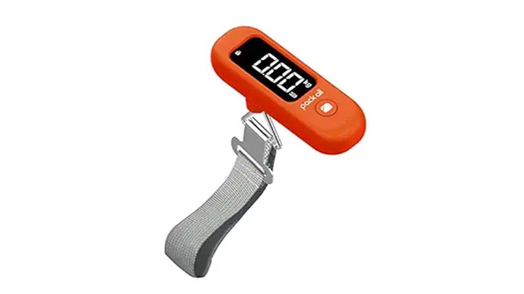 orange digital luggage scale