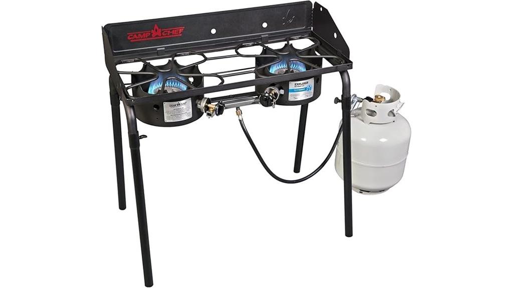 outdoor camping stove with two burners