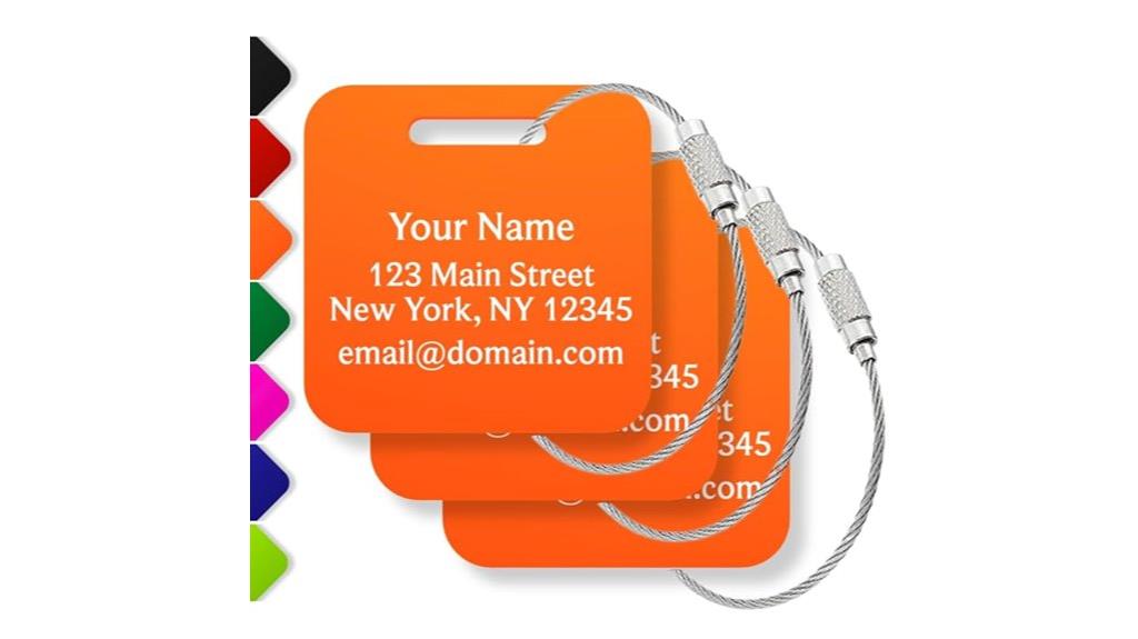 personalized durable travel tags