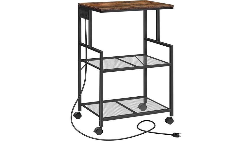 portable printer stand with outlets