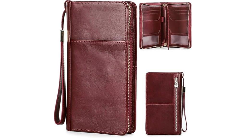 premium leather passport wallet