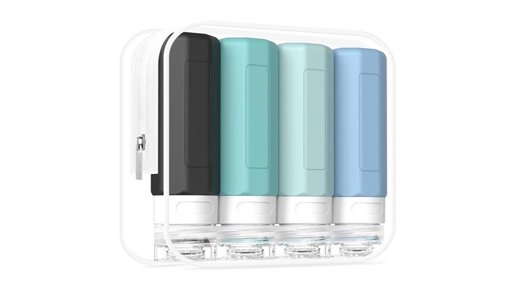 red travel bottle set