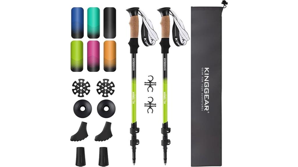 retractable aluminum trekking poles