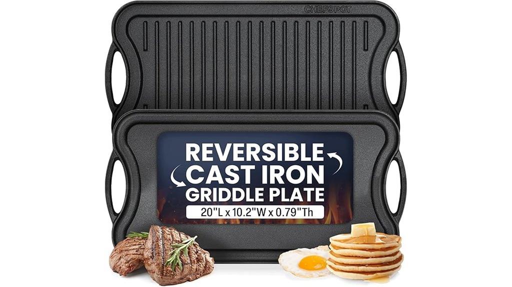 reversible cast iron pan