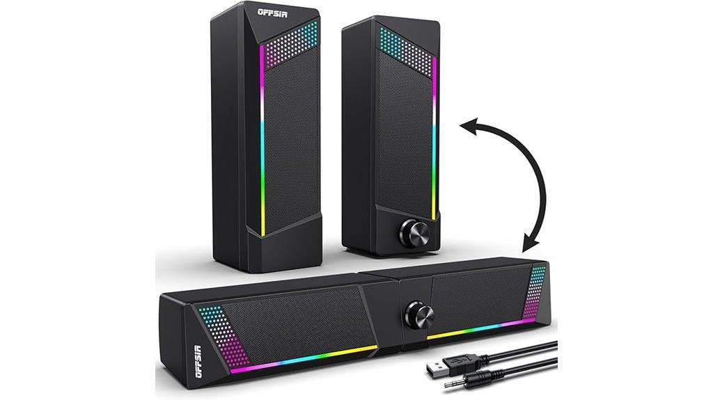 rgb wired pc speakers