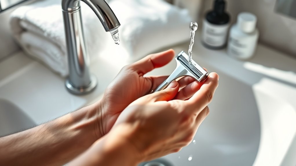 rinse razor frequently