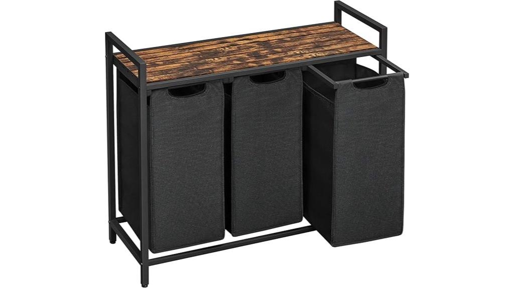 rustic brown laundry storage