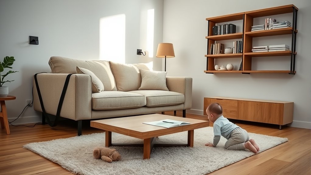 secure furniture to walls