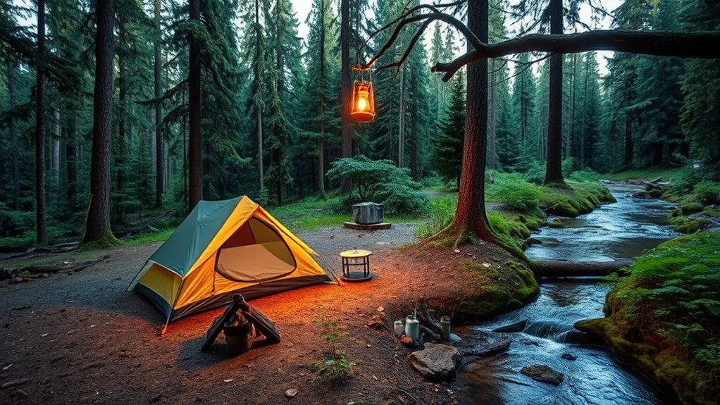 secure level clear visible campsite