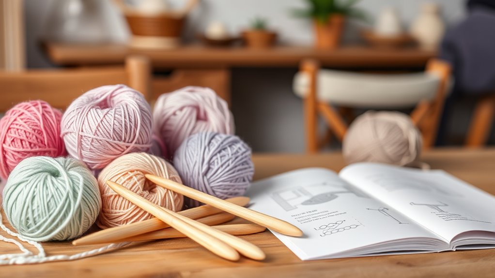 selecting yarn and needles
