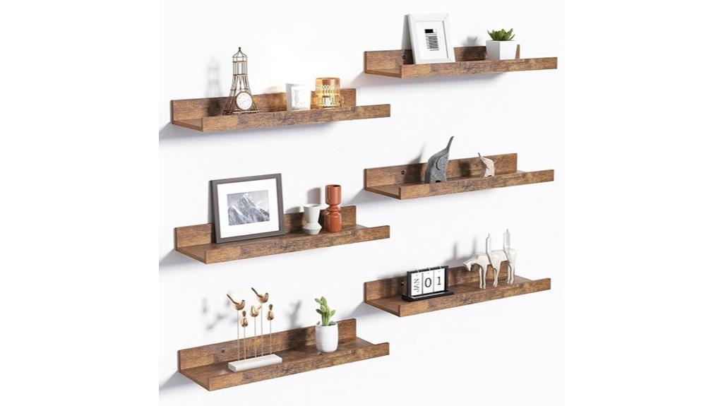 set of 6 floating shelves
