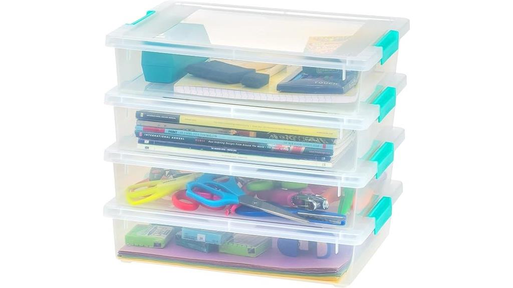 set of four plastic bins
