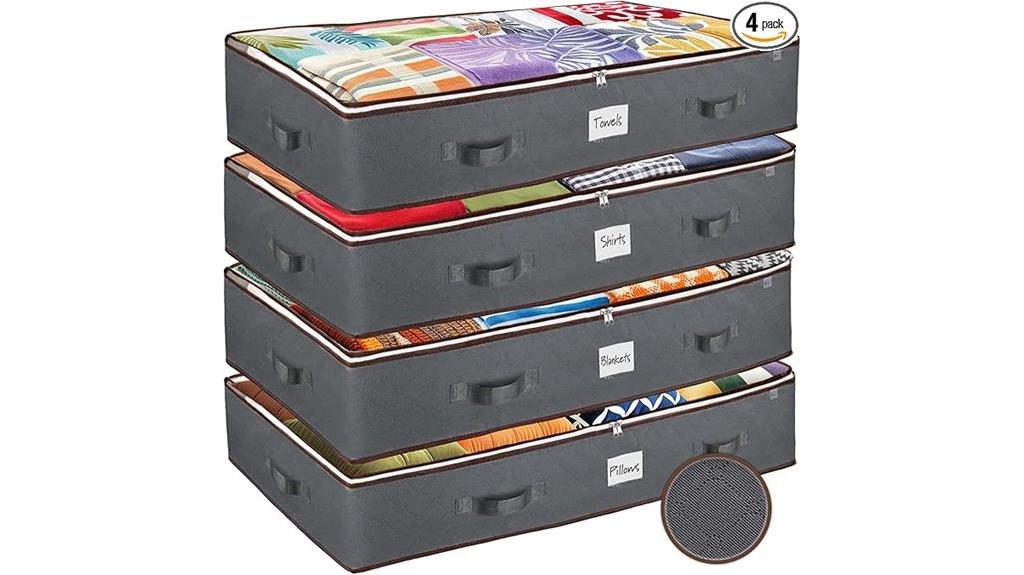 set of four storage bins