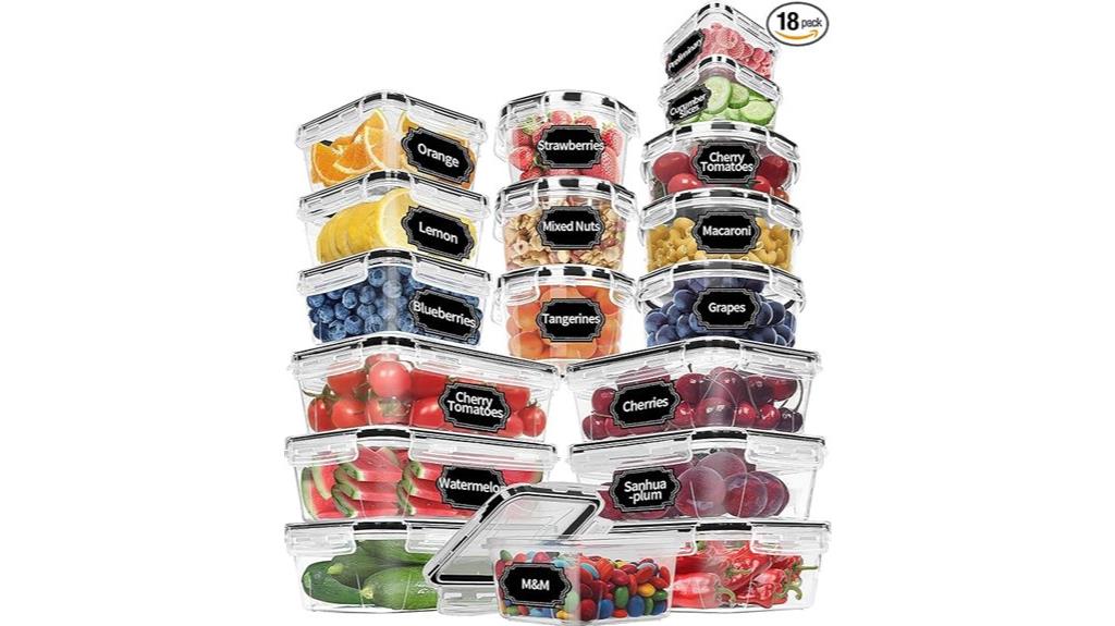 set of thirty six containers