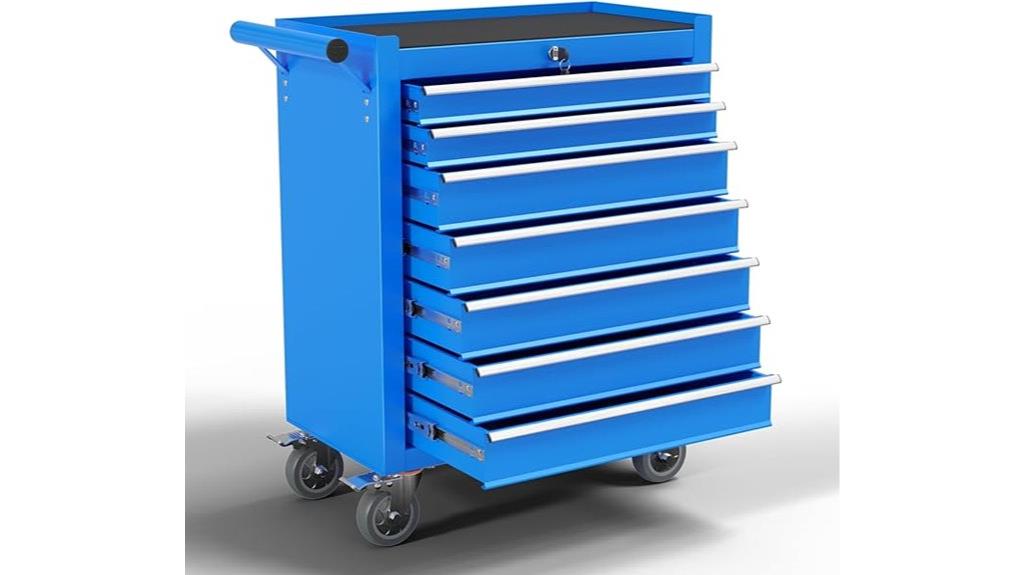 seven drawer metal chest