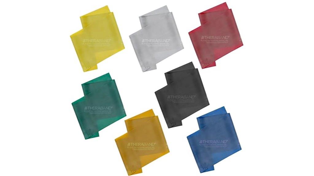 seven latex resistance bands