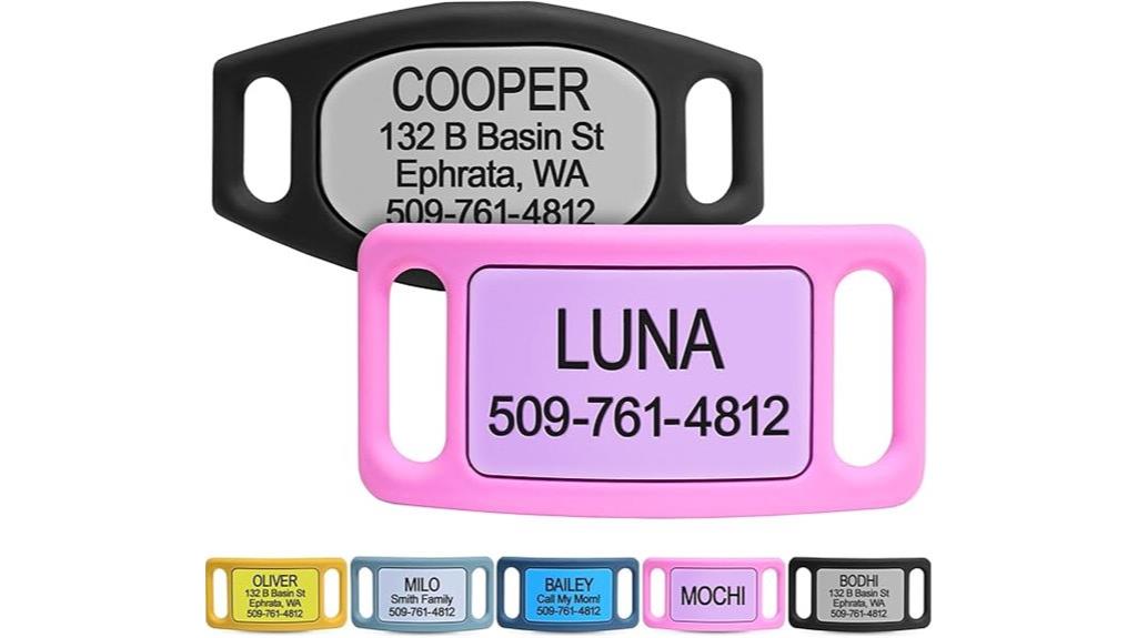 silicone slide on pet tag