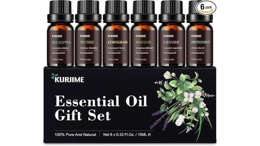 six 10ml aromatherapy oils