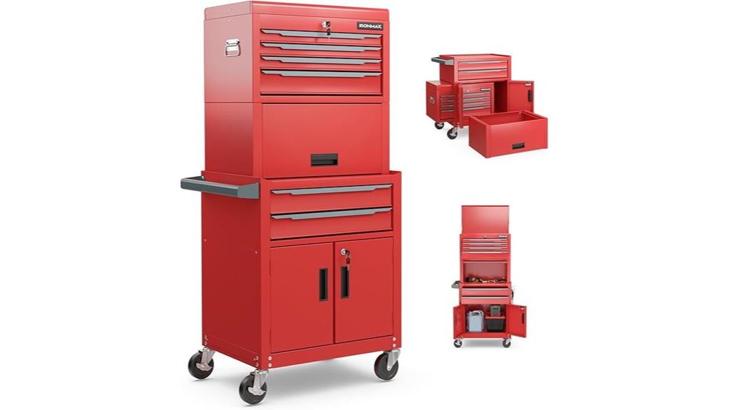 six drawer lockable tool chest