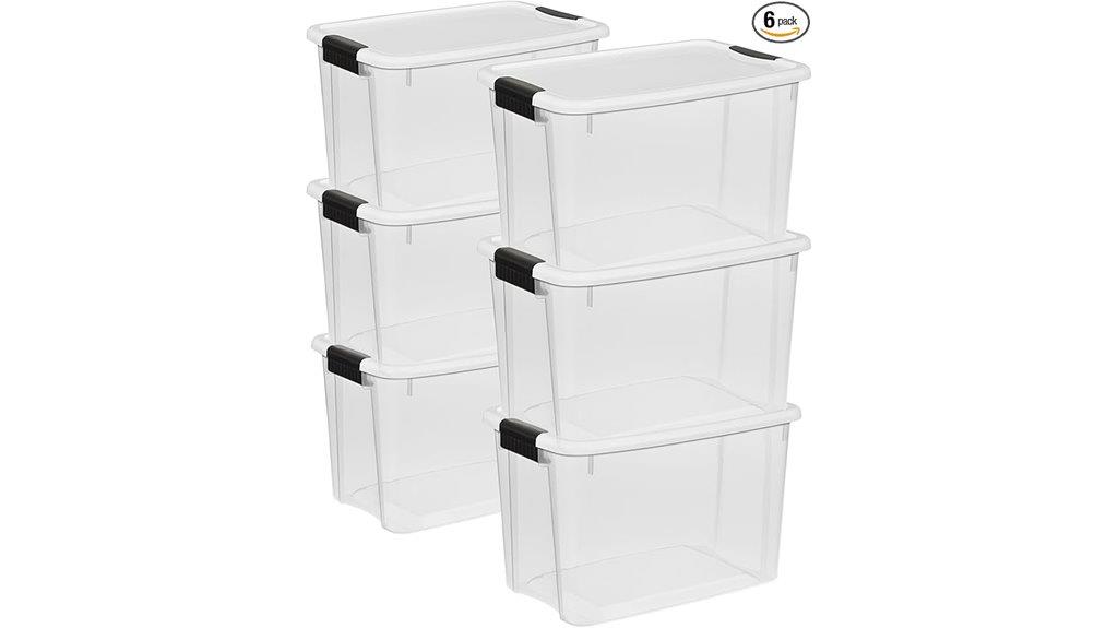 six pack stackable storage bins