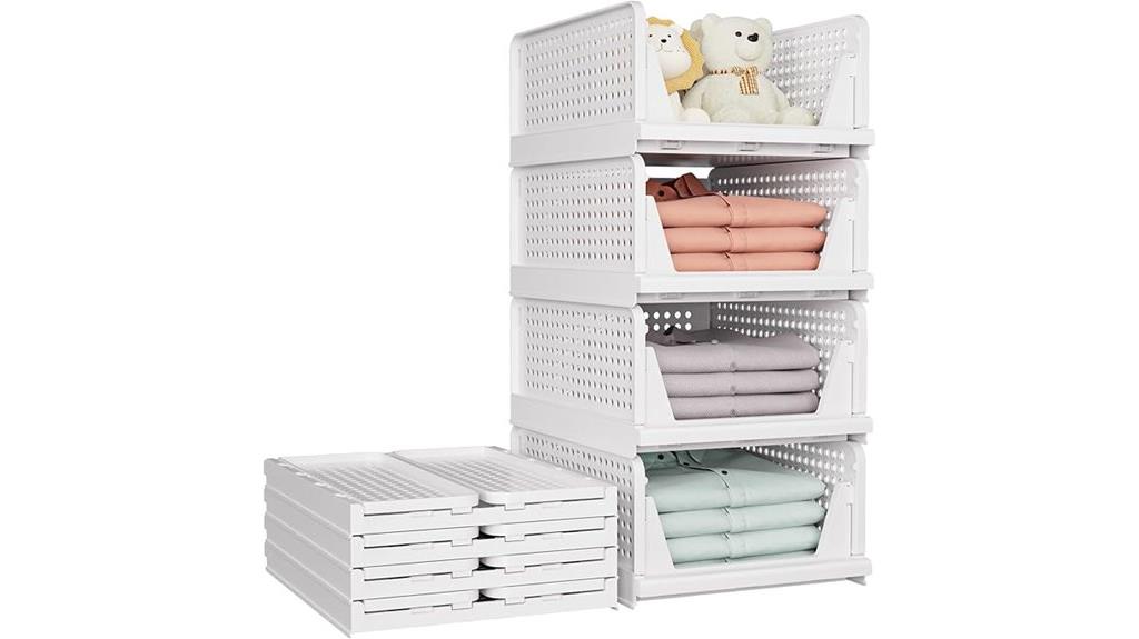 stackable closet storage baskets