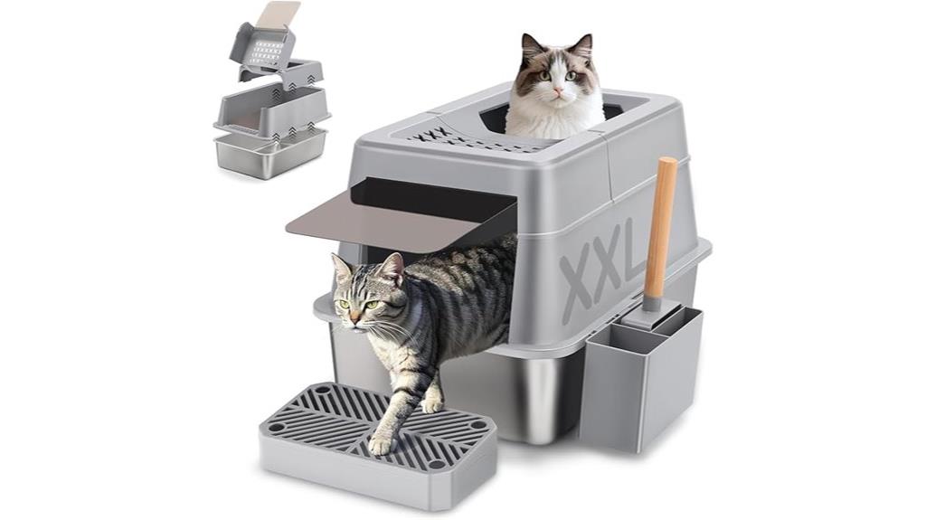 stainless flip top cat box