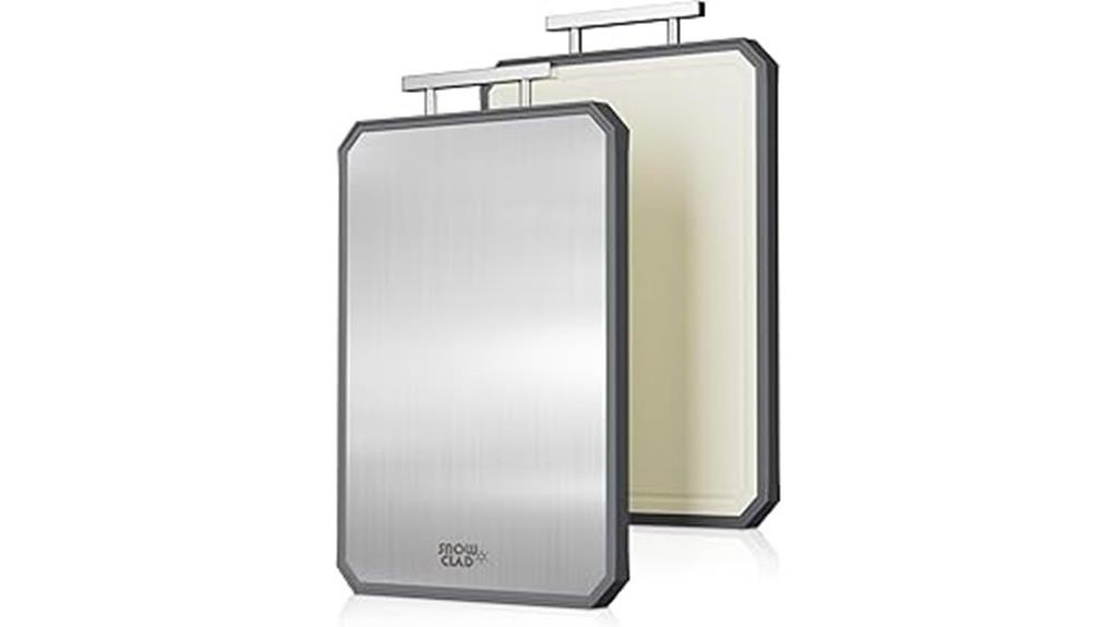 stainless steel snow covered board