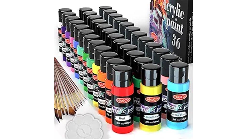 thirty six color acrylics