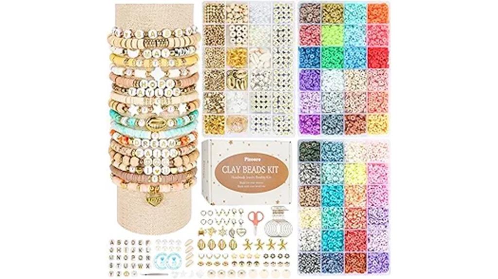 three boxes of clay beads