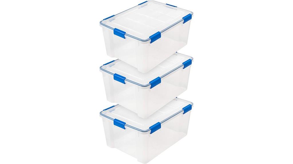 three pack storage bins