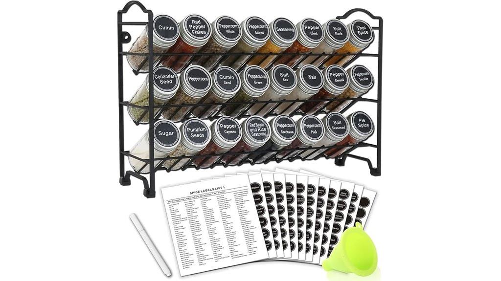 three tier spice jar organizer