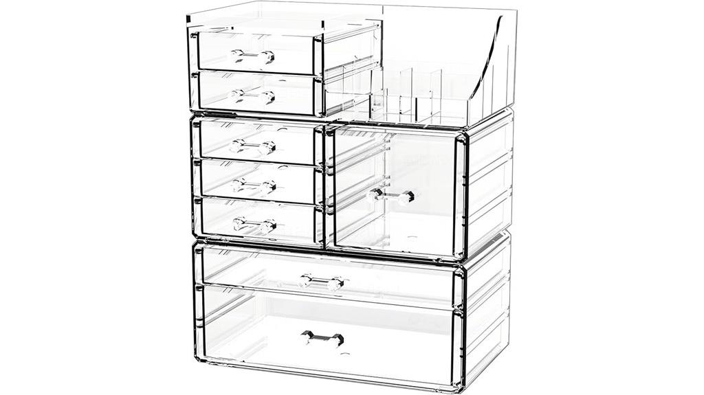 transparent acrylic makeup organizer