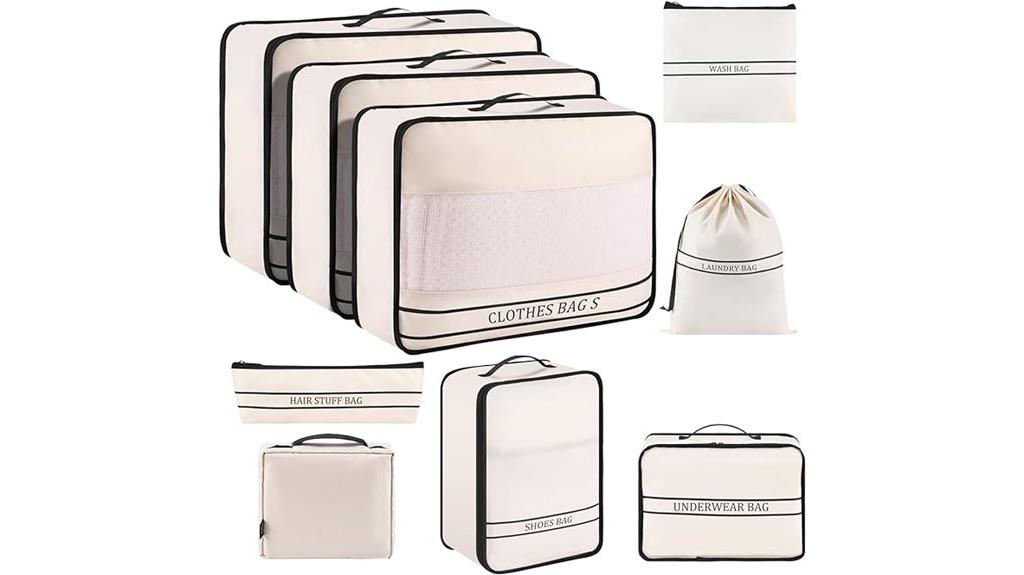 travel organizer cube set