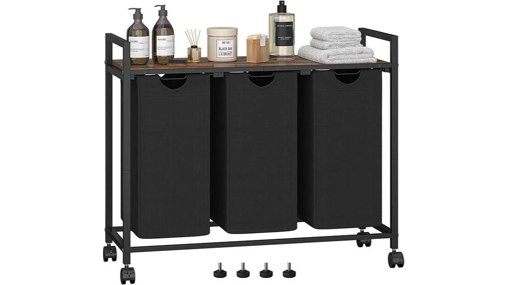 triple basket laundry hamper
