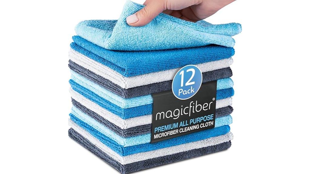 twelve microfiber cleaning cloths
