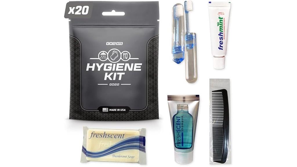 twenty travel toiletry kits