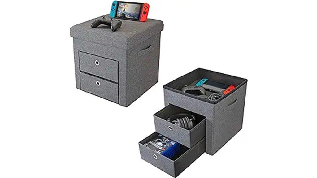 two drawer foldable ottoman