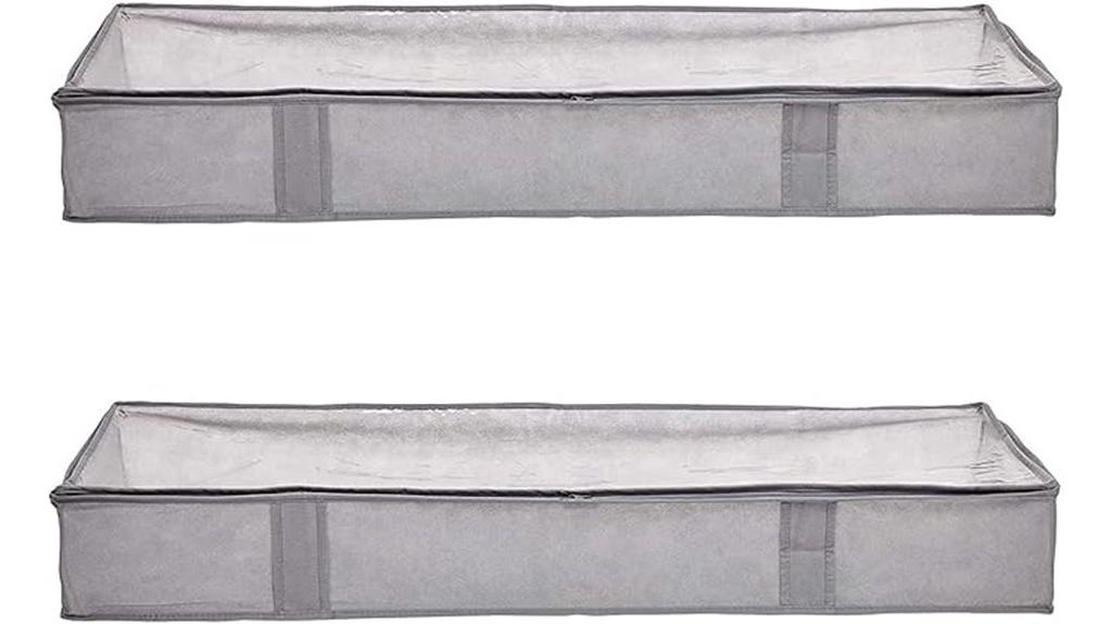 two gray under bed storage